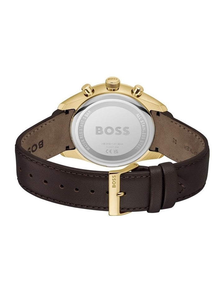Grand Prix 44 Leather Dial Watch in White