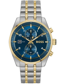 Skytraveller Stainless Steel And Ionic Plated Steel Watch in Blue