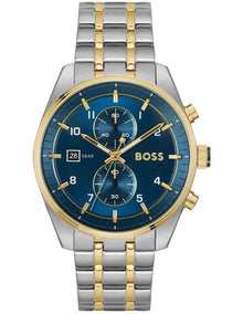 Skytraveller Stainless Steel And Ionic Plated Steel Watch in Blue