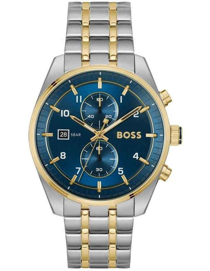 Skytraveller Stainless Steel And Ionic Plated Steel Watch in Blue