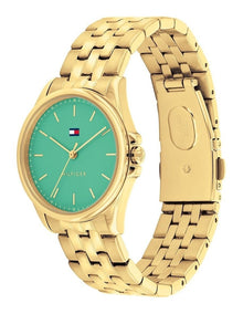 Jade Ionic Plated Thin Steel Watch in Green