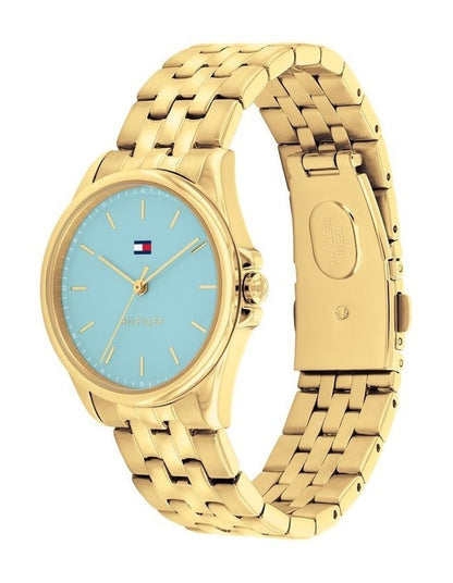 Jade Ionic Plated Thin Steel Watch in Blue
