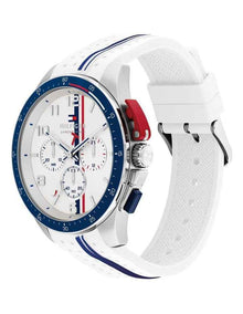 Bank Silicone Watch in Silver White