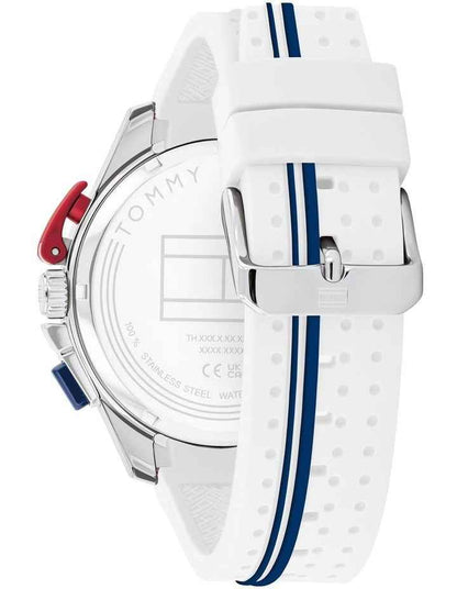 Bank Silicone Watch in Silver White