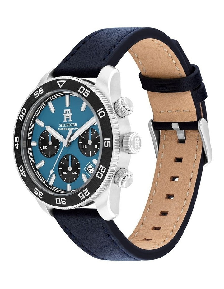 Leather 85 Watch in Blue