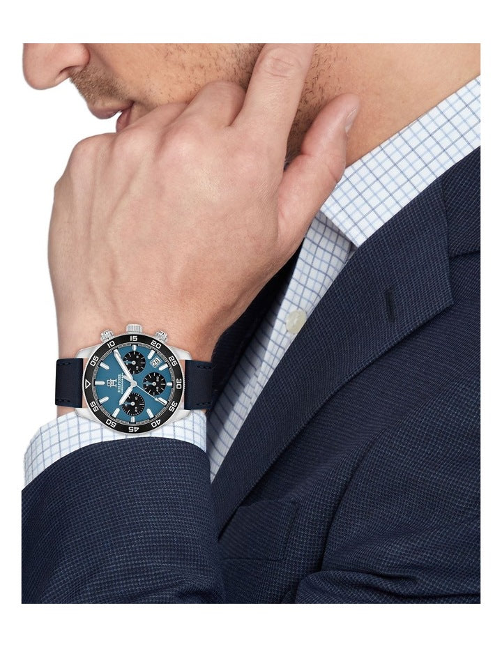 Leather 85 Watch in Blue