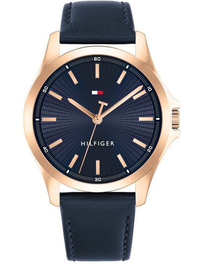 Bruce Leather Watch in Navy