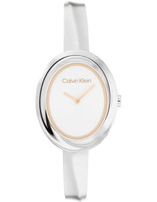 Twisted Bezel Stainless Steel Watch in White