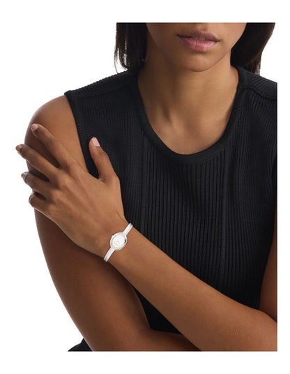 Twisted Bezel Stainless Steel Watch in White