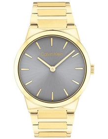 Linear Elegance Ionic Plated Thin Steel Watch in Grey