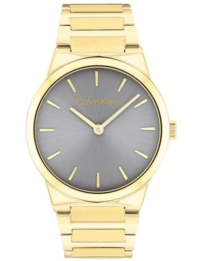 Linear Elegance Ionic Plated Thin Steel Watch in Grey