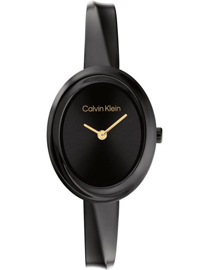 Twisted Bezel Bangle Ionic Plated Steel Watch in Black