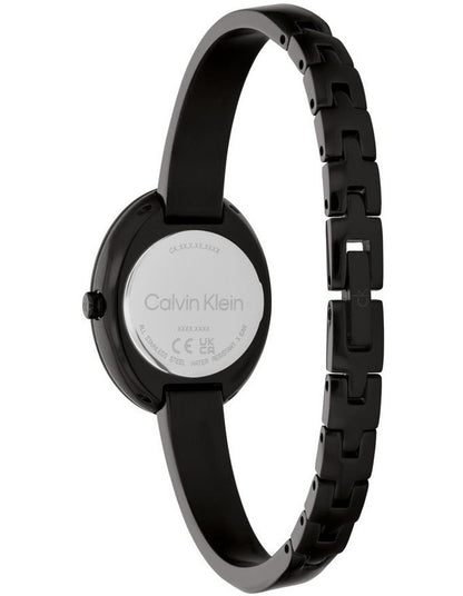 Twisted Bezel Bangle Ionic Plated Steel Watch in Black