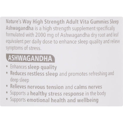 Nature's Way High Strength Sleep Ashwagandha Adult Vita Gummies 40 pack