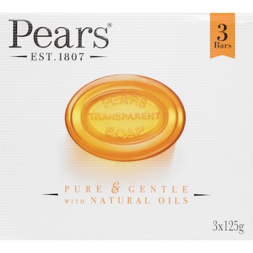Pears Soap Bar Transparent 125g x 3 pack