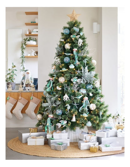 Eucalyptus Christmas Glitter Coral Pick 50cm in White