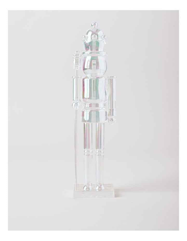 Candyland Christmas Iridescent Nutcracker 29cm in Clear