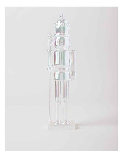 Candyland Christmas Iridescent Nutcracker 29cm in Clear