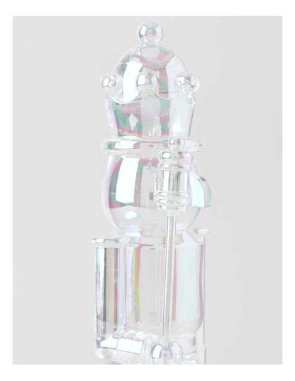 Candyland Christmas Iridescent Nutcracker 29cm in Clear