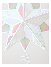 Candyland Christmas Iridescent Star Tree Topper 30cm in White
