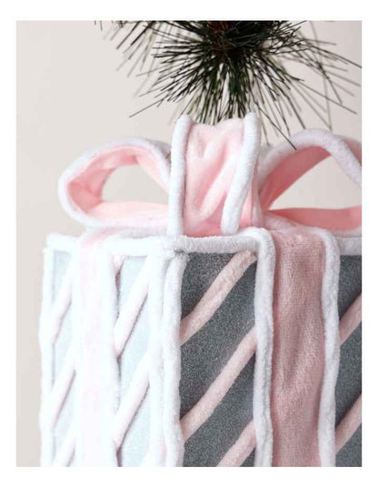 Candyland Christmas Present Ornament 15cm in Pink/Blue