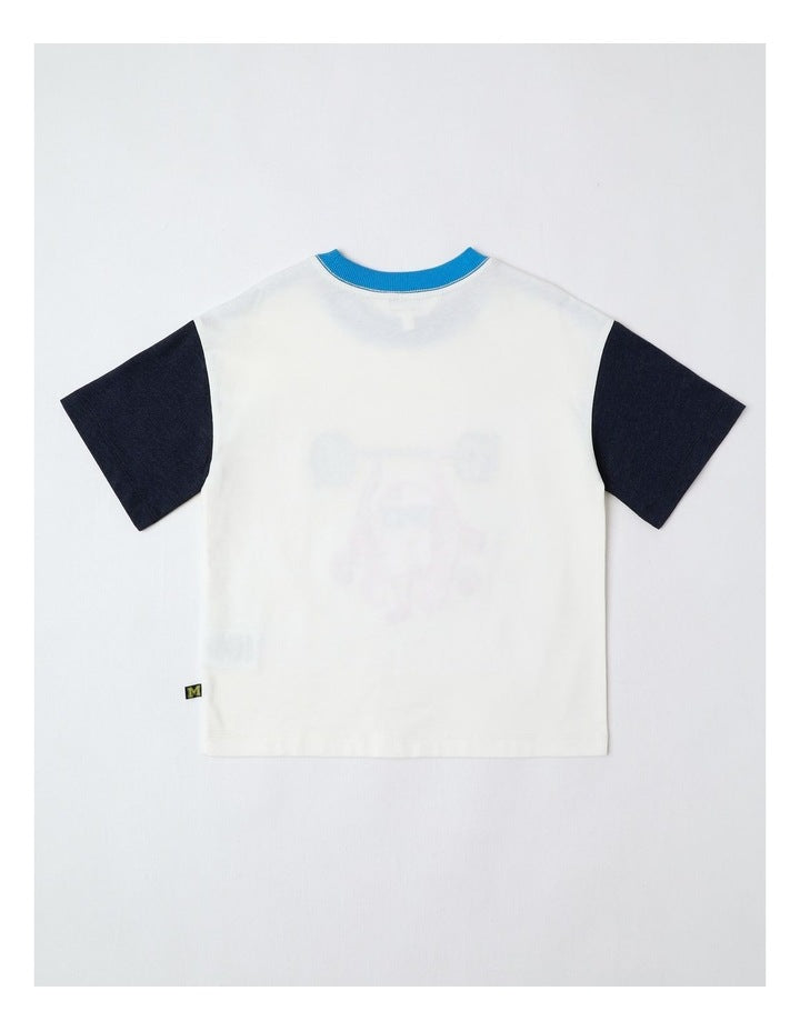 Applique Tee in Ecru