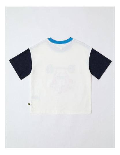 Applique Tee in Ecru