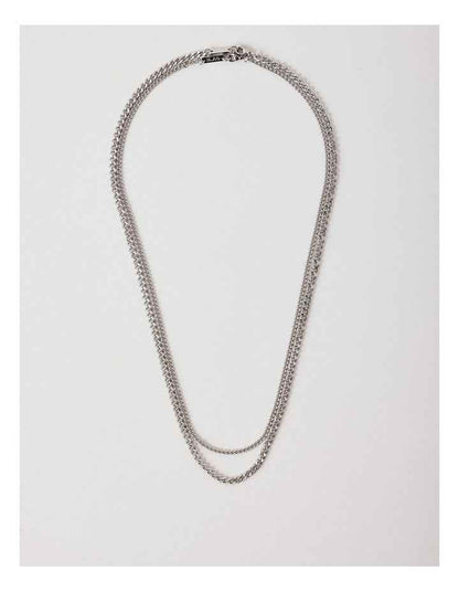 Double Chain Necklace in Silver