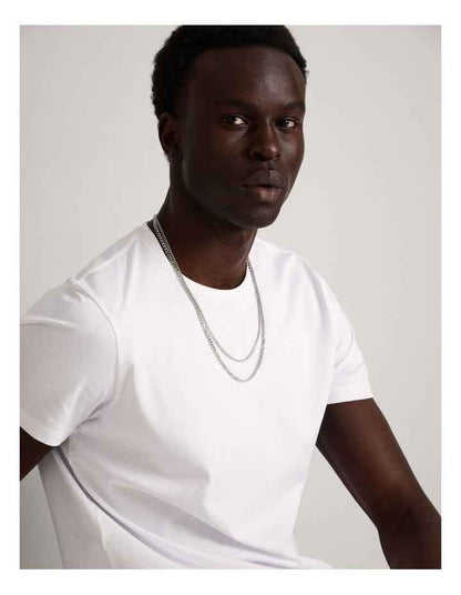 Double Chain Necklace in Silver