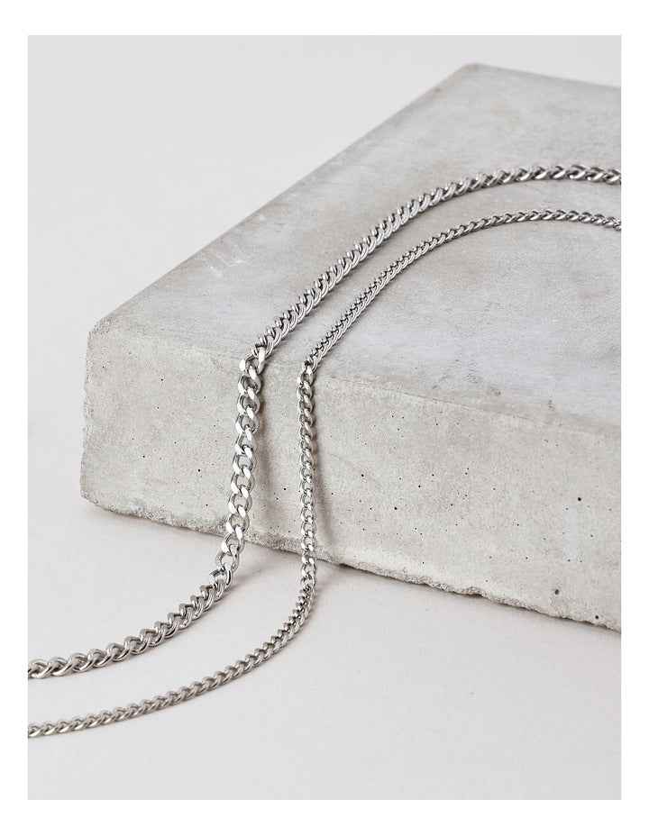 Double Chain Necklace in Silver