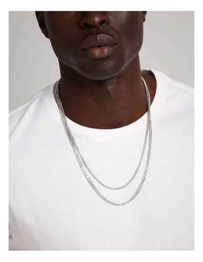 Double Chain Necklace in Silver
