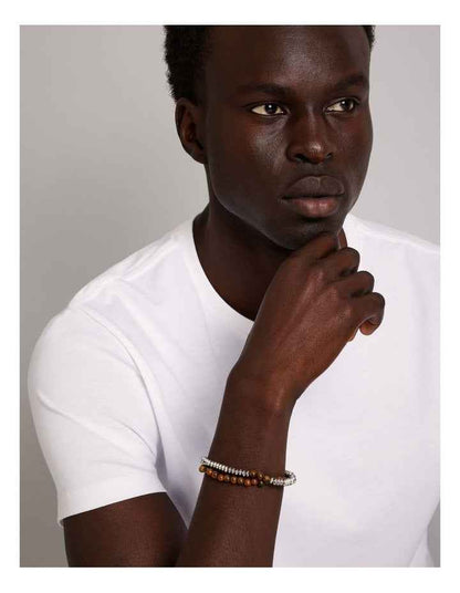 Thin Beaded Bracelet 2Pk in Brown