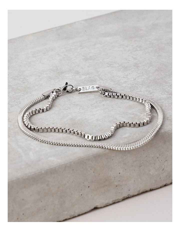 Thin Chain Bracelets 2Pk in Silver