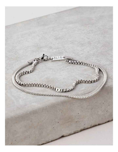 Thin Chain Bracelets 2Pk in Silver