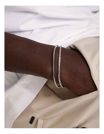 Thin Chain Bracelets 2Pk in Silver