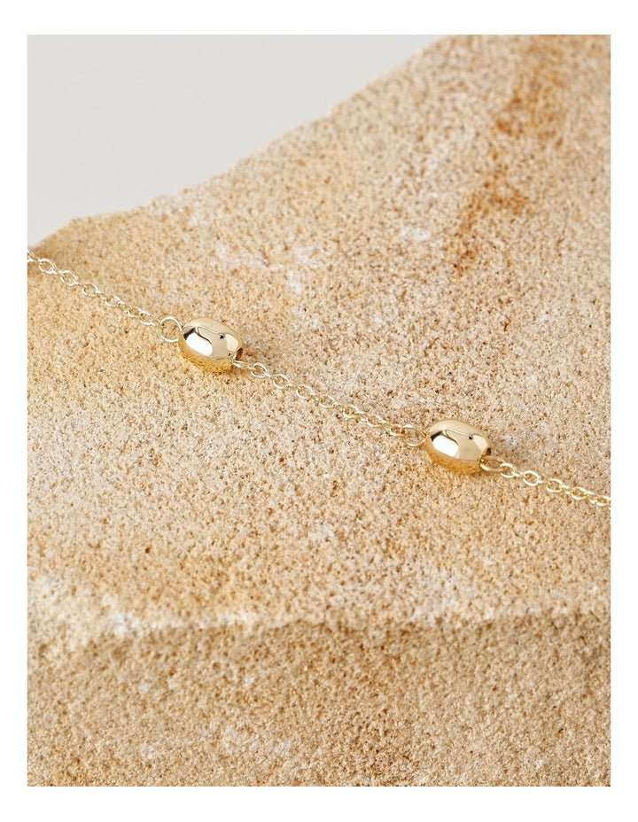 T-Bar & Bead Bracelet in Gold