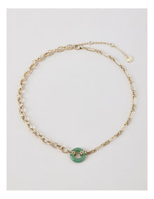 Donut Disc Necklace in Gold