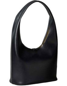 Stone Lock Slouchy Large Shoulder Bag in Black