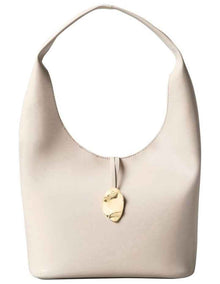 Stone Lock Slouchy Small Shoulder Bag in Brown