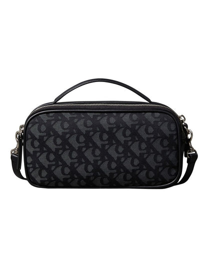 Monogram Camera Crossbody Bag in Black Denim