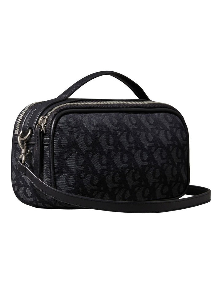 Monogram Camera Crossbody Bag in Black Denim