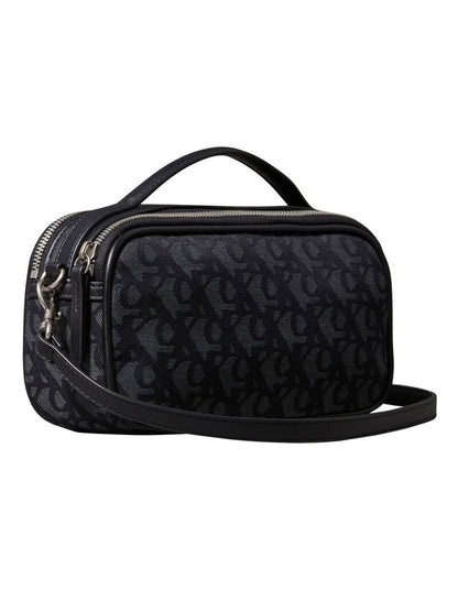 Monogram Camera Crossbody Bag in Black Denim