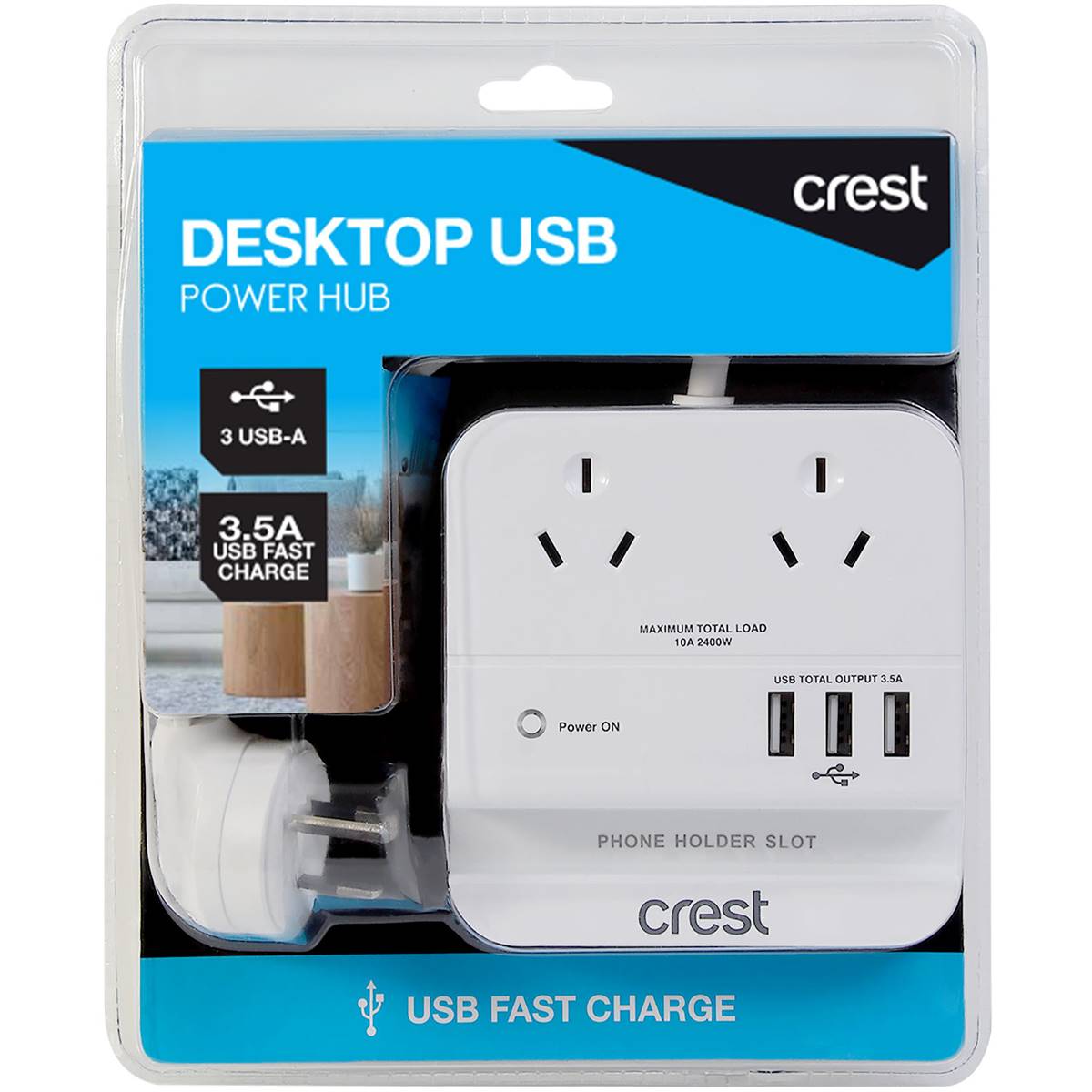 Crest Crest Power Hub 2 Socket 3 Usb 3g