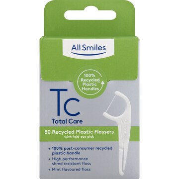 All Smiles Total Care Recycled Plastic Flossers 50 pack