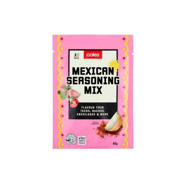 COLES MEXICAN SEASONING MIX 40G