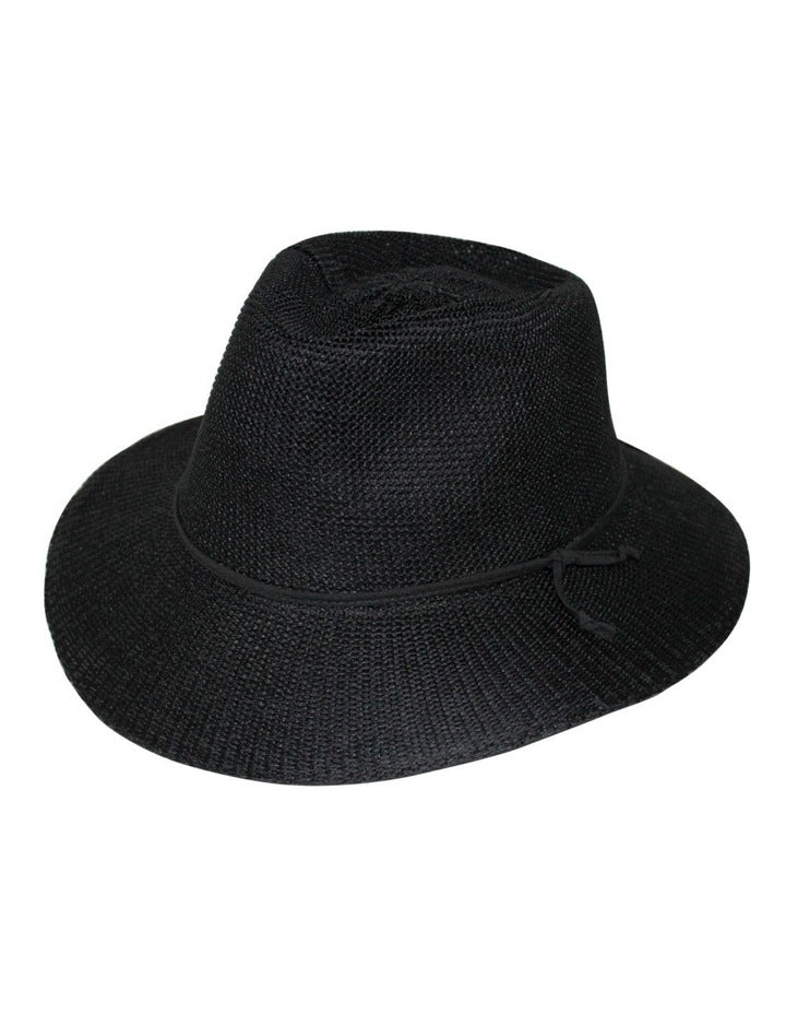 Jacqui Wash & Wear Mannish Hat in Black