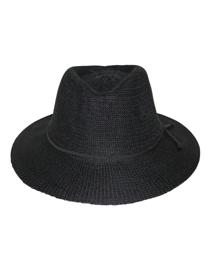 Jacqui Wash & Wear Mannish Hat in Black