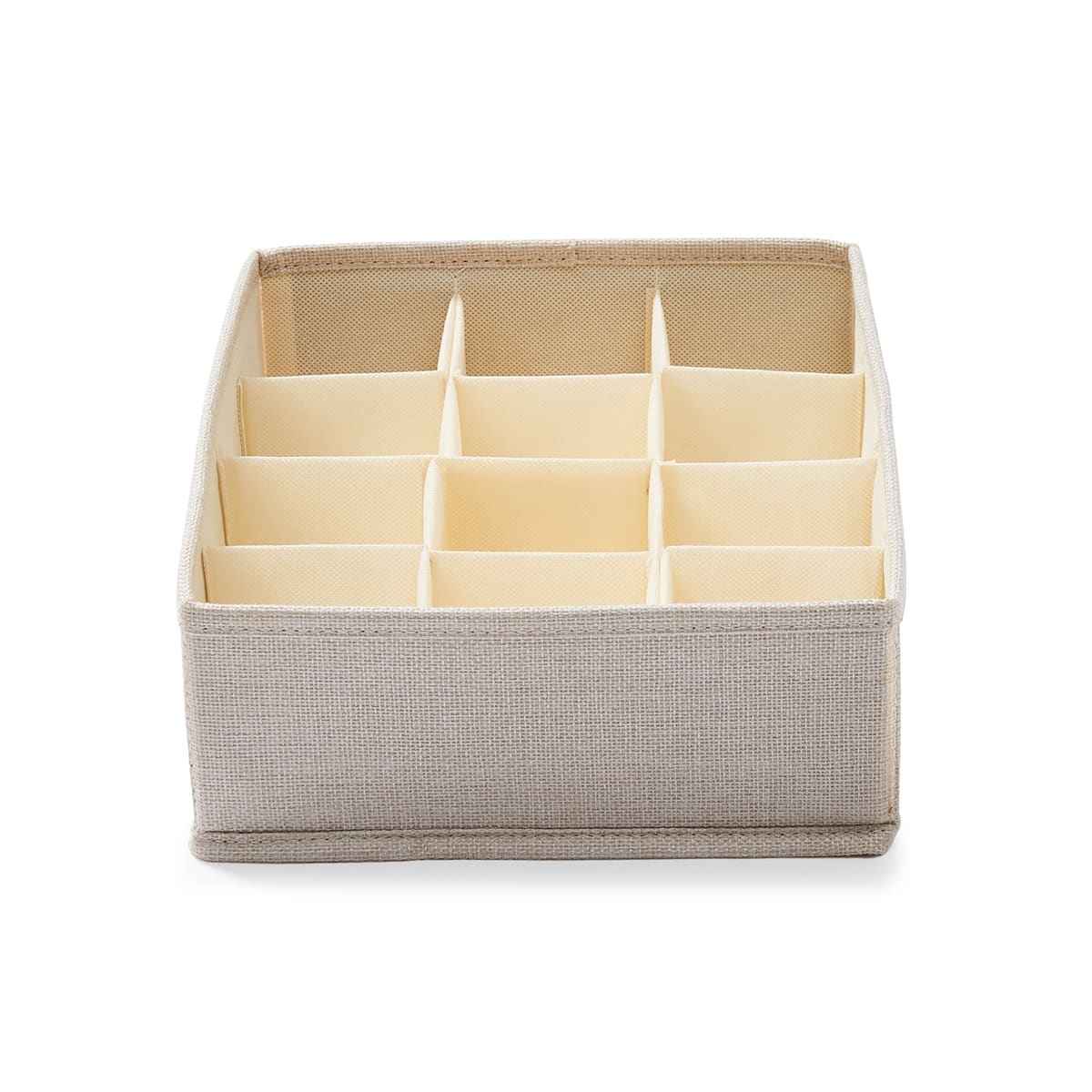 12 Grids Linen Look Adjustable Drawer Organiser