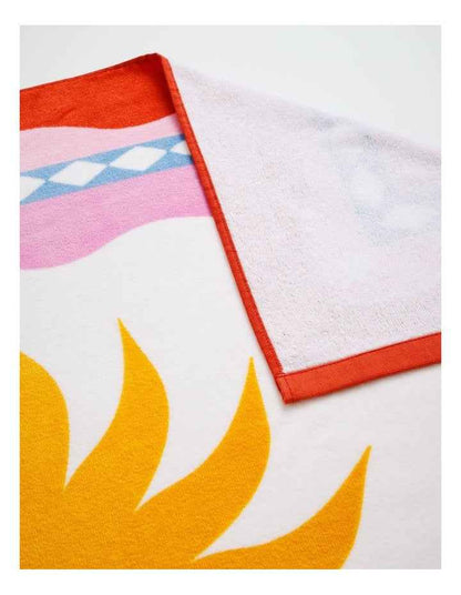 Le Soleil Printed Velour Beach Towel in Multi