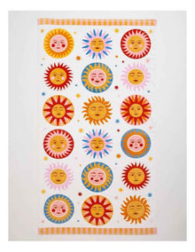 Celestial Printed Velour Beach Towel in Multi